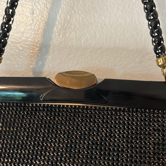 VTG 1940’s Mesh Whiting & Davis Black Handbag - Picture 4 of 8